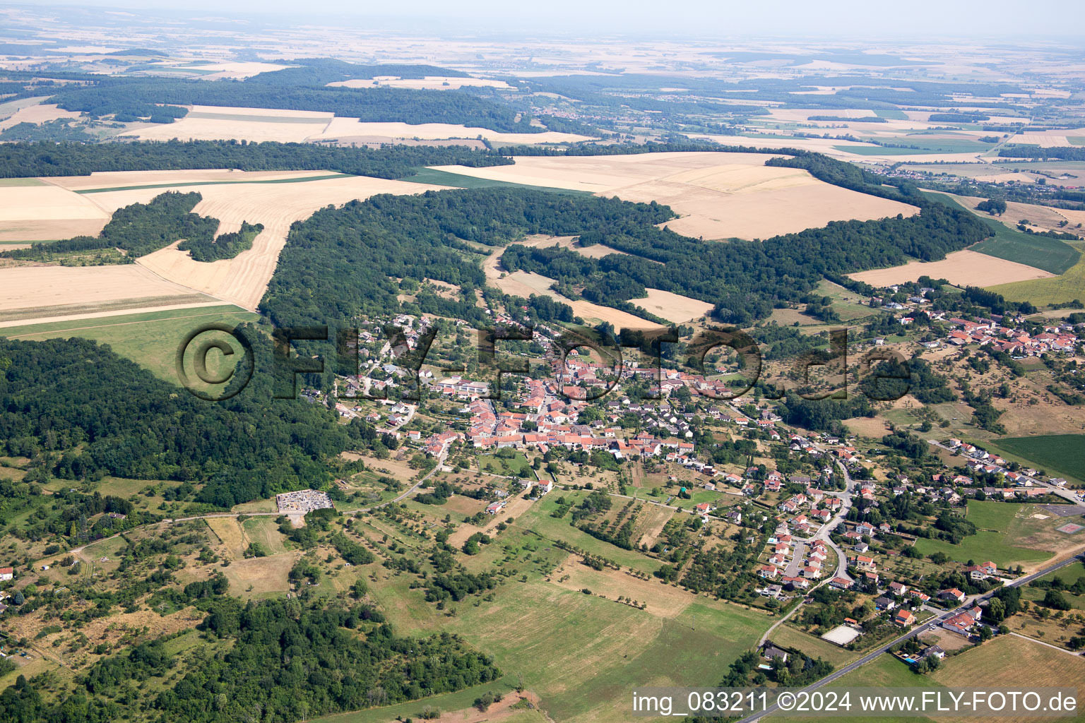 Vue aérienne de Amance dans le département Meurthe et Moselle, France