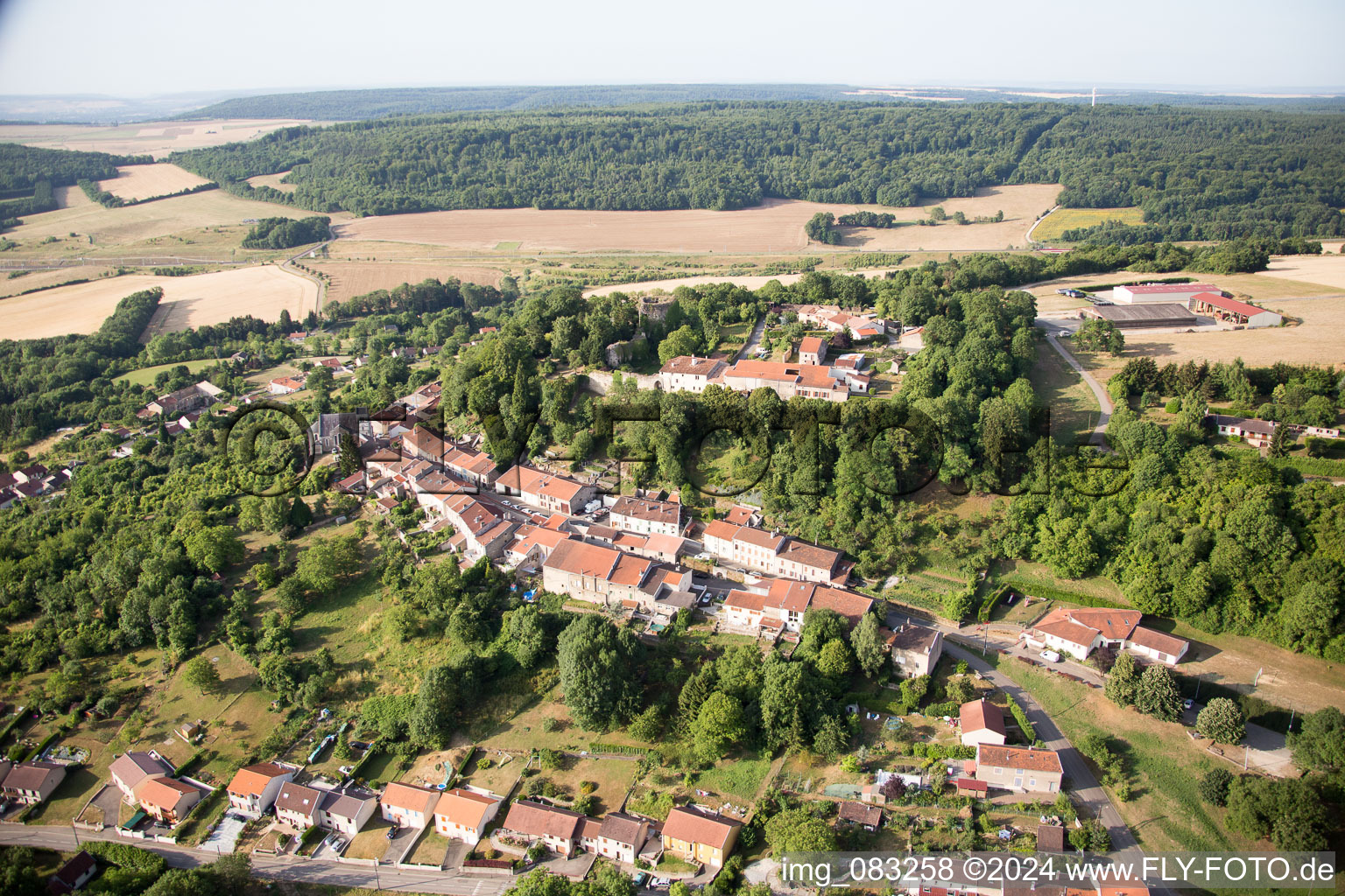 Vue aérienne de Prény dans le département Meurthe et Moselle, France