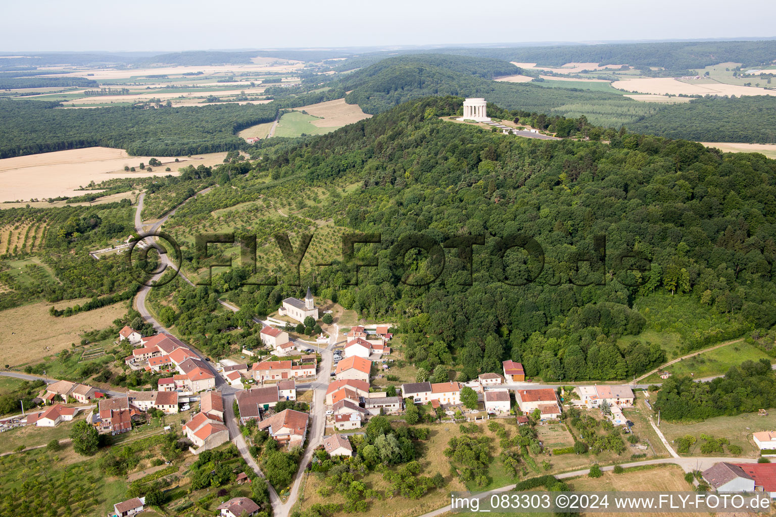 Photographie aérienne de Mémorial de guerre américain à Montsec dans le département Meuse, France