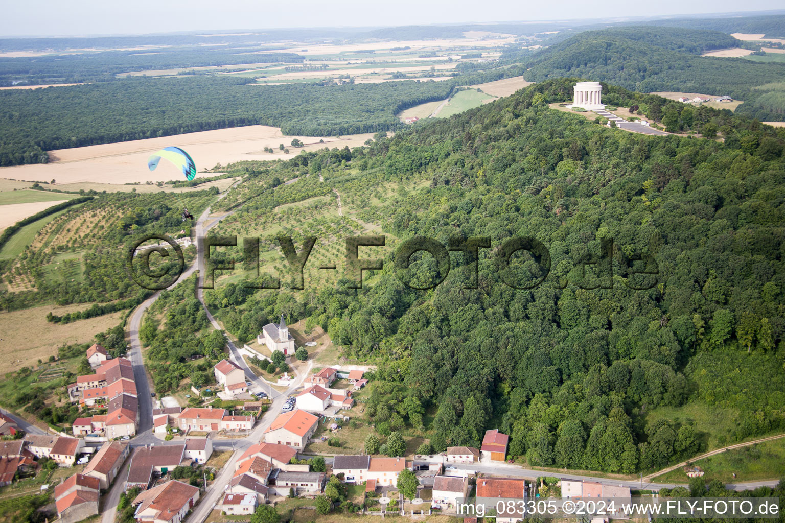 Mémorial de guerre américain à Montsec dans le département Meuse, France d'en haut