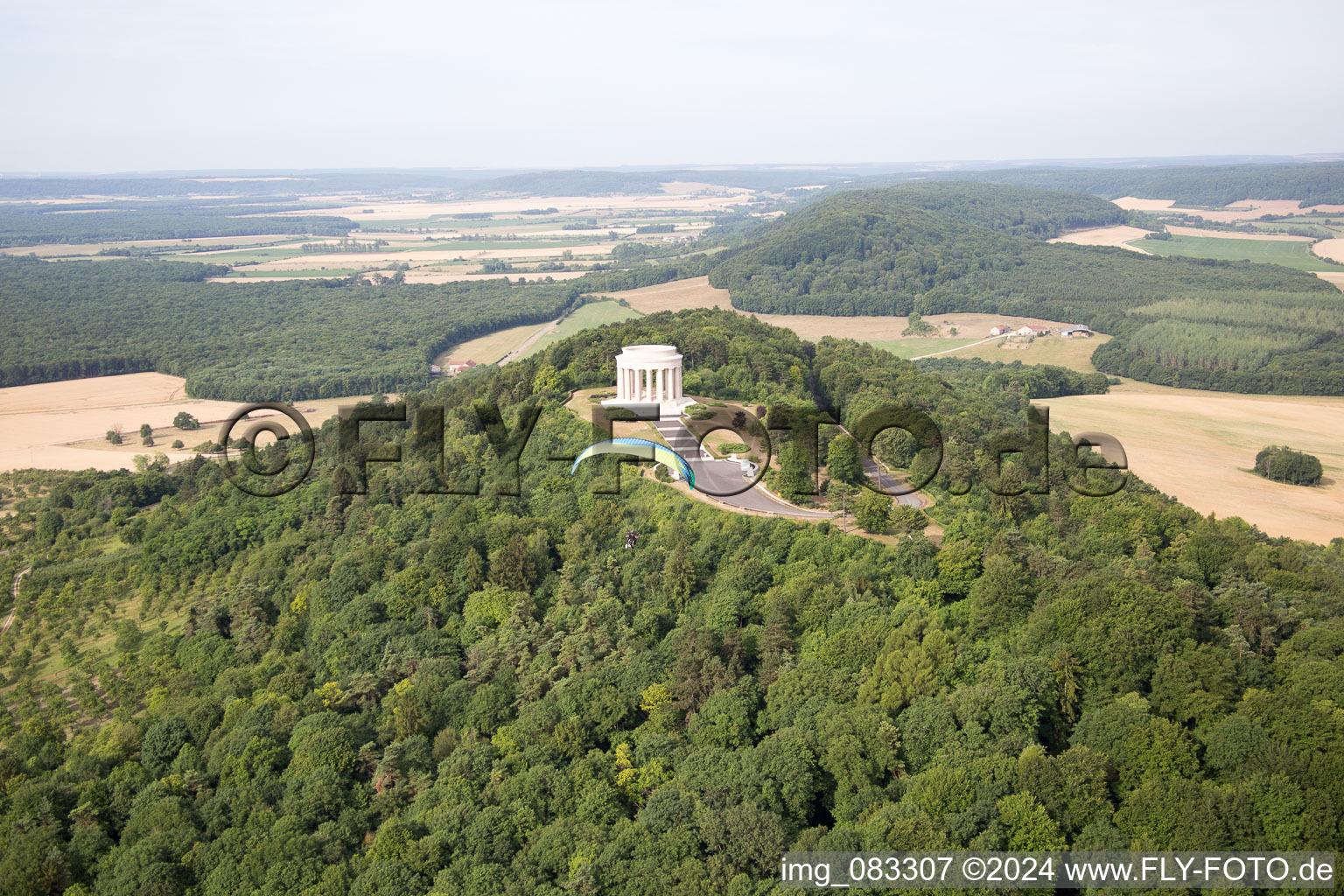 Mémorial de guerre américain à Montsec dans le département Meuse, France vue d'en haut