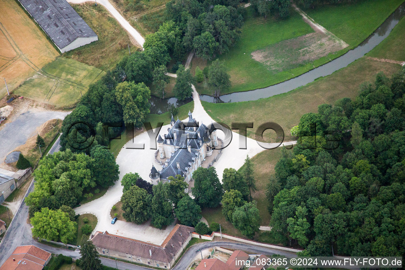 Vue aérienne de Thillombois dans le département Meuse, France