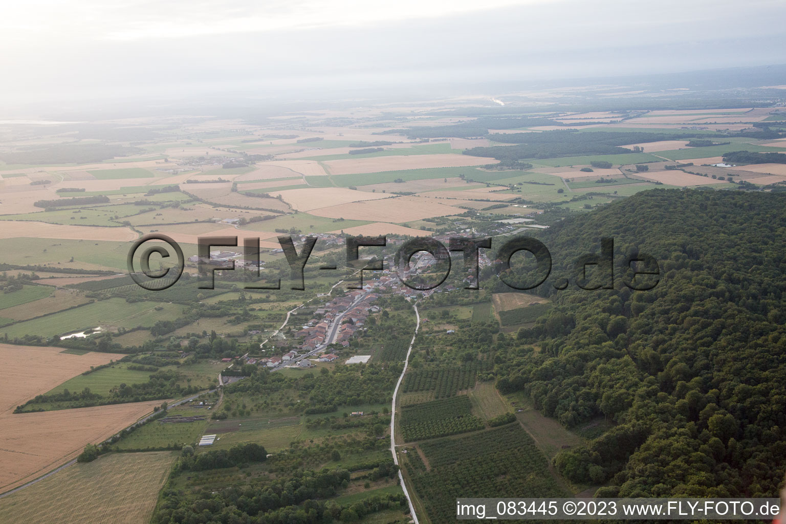 Vue aérienne de Lagney dans le département Meurthe et Moselle, France