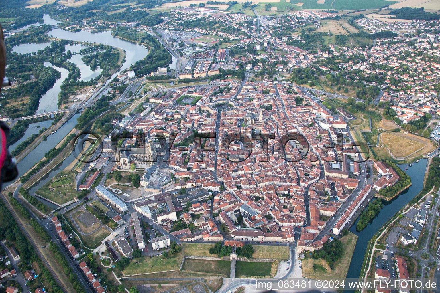 Vue d'oiseau de Toul dans le département Meurthe et Moselle, France