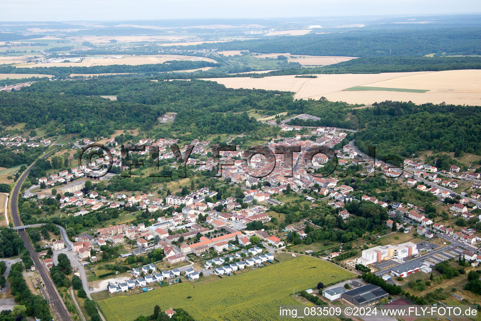 Vue aérienne de Foug dans le département Meurthe et Moselle, France