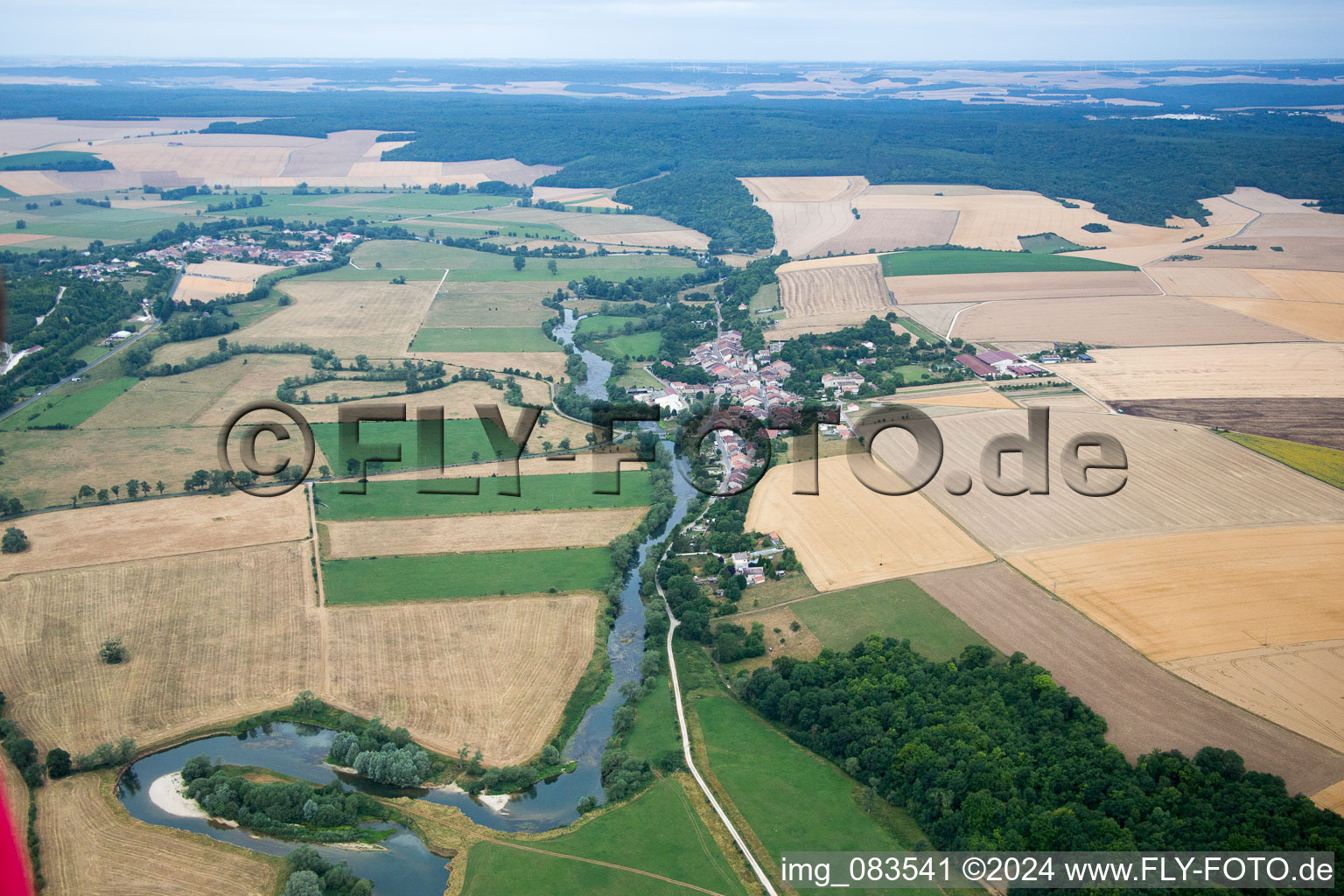 Pagny-sur-Meuse dans le département Meuse, France depuis l'avion