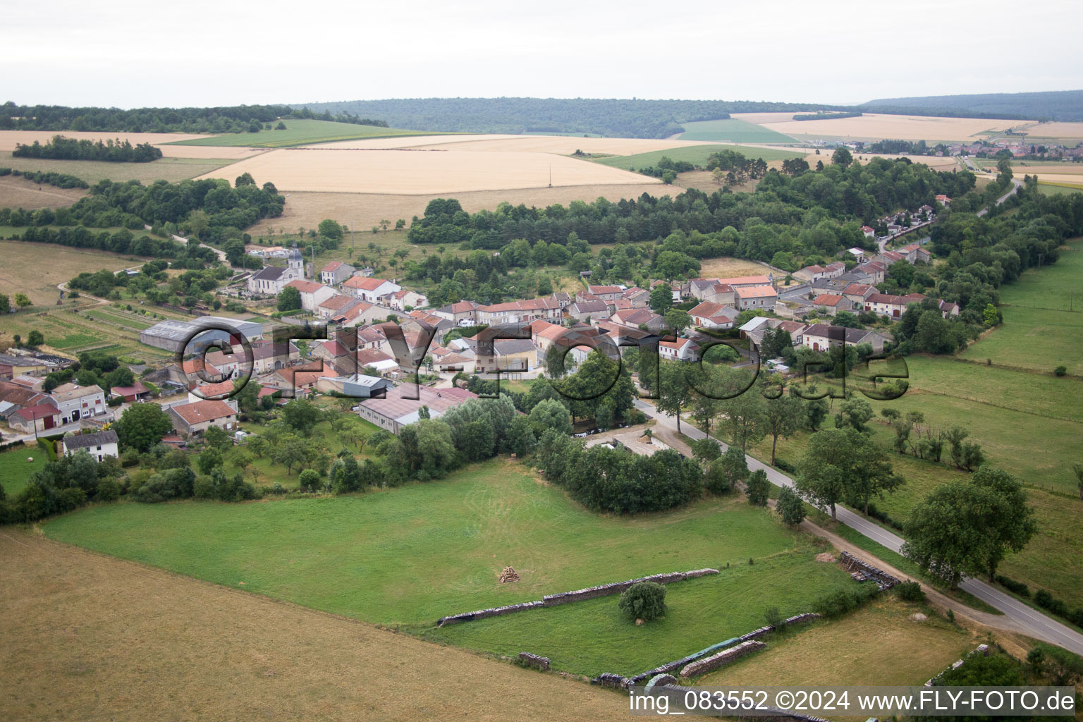 Vue aérienne de Gibeaumeix dans le département Meurthe et Moselle, France