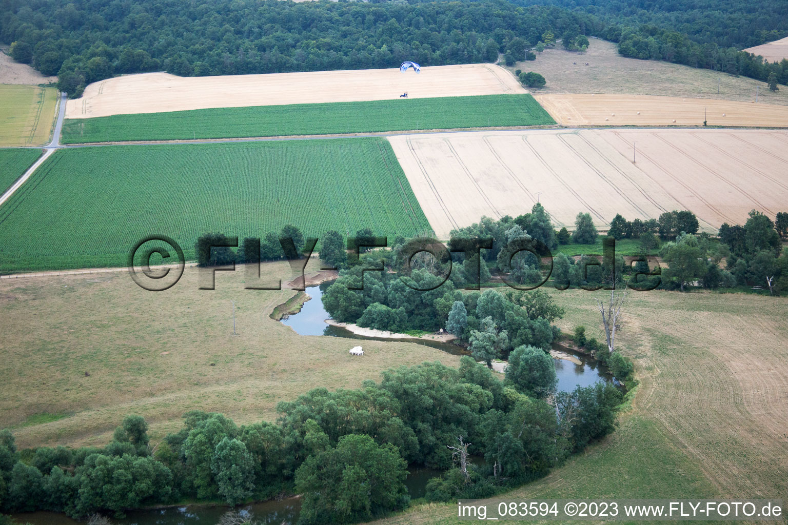 Vue aérienne de Vaucouleurs dans le département Meuse, France
