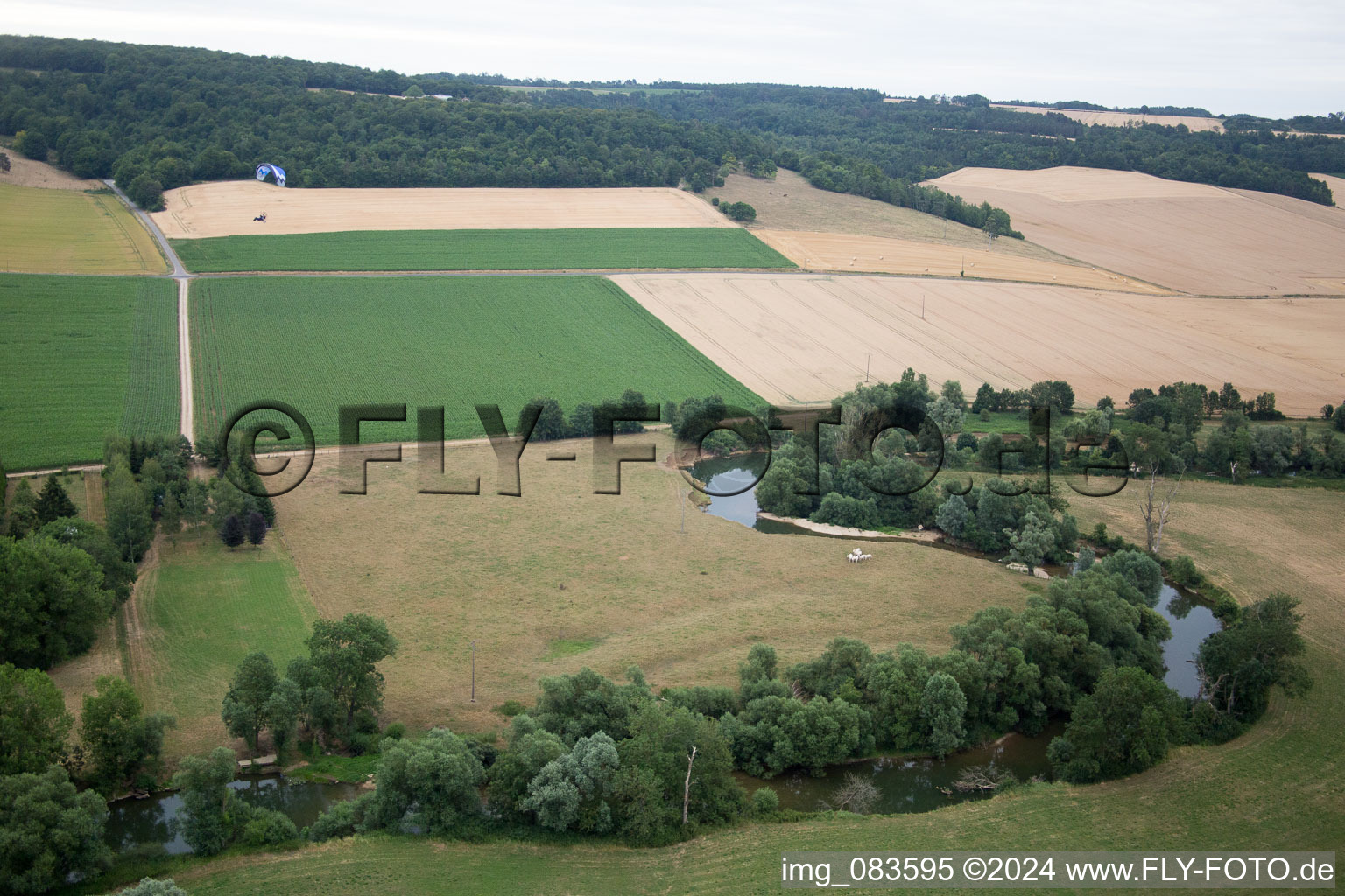 Vue aérienne de Vaucouleurs dans le département Meuse, France