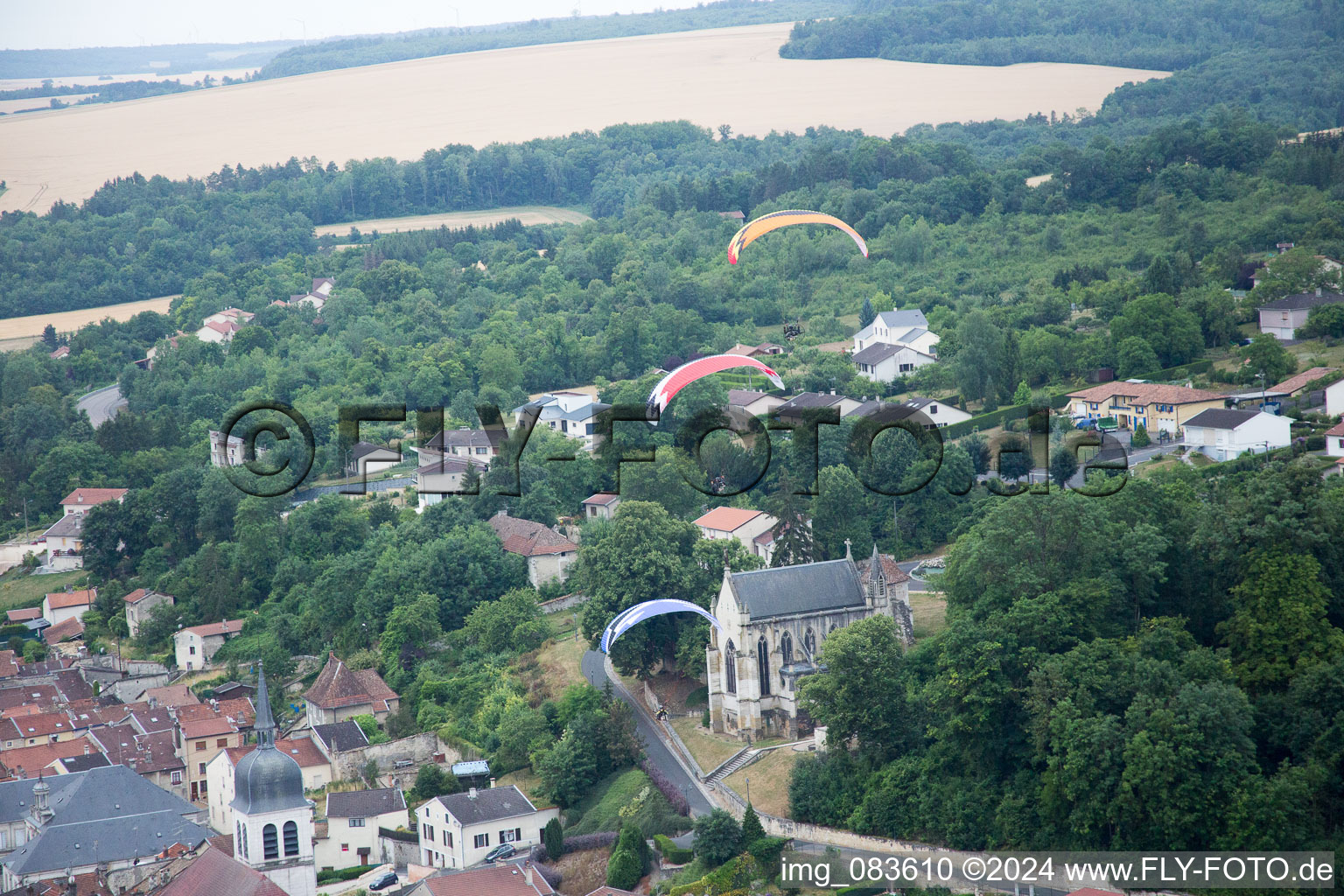 Vue aérienne de Vaucouleurs dans le département Meuse, France