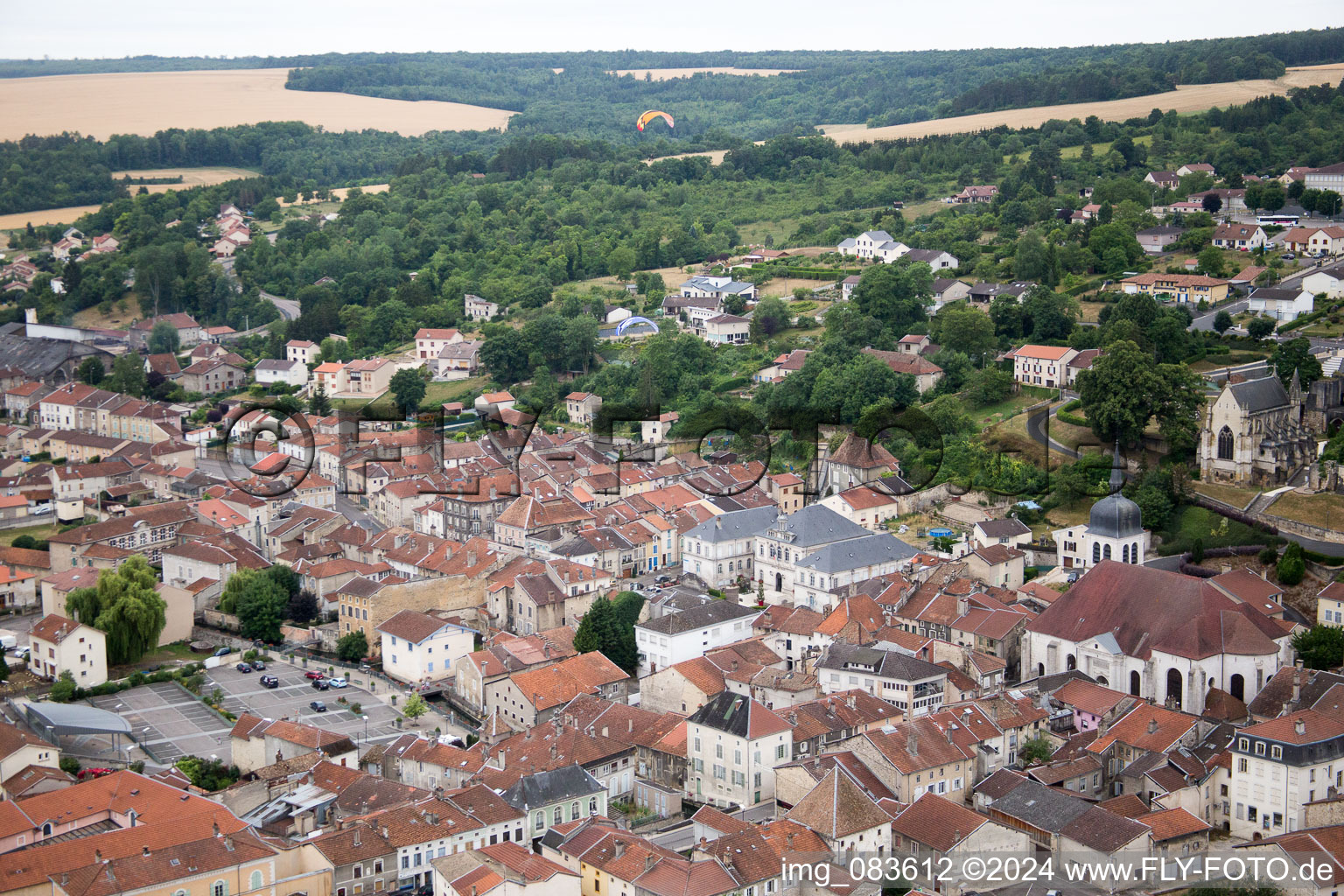 Vue oblique de Vaucouleurs dans le département Meuse, France