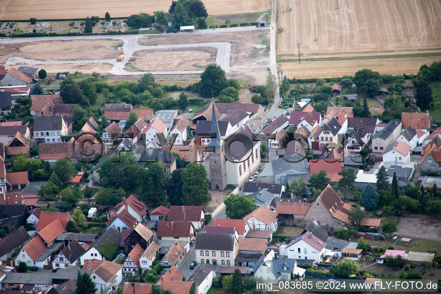 Vue aérienne de Knittelsheim dans le département Rhénanie-Palatinat, Allemagne