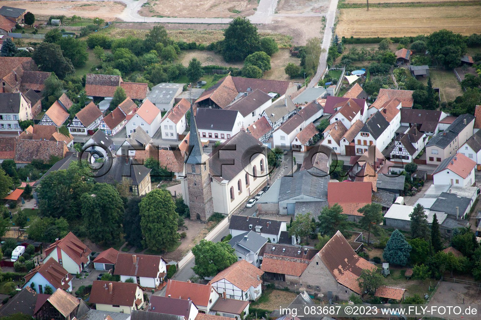 Photographie aérienne de Knittelsheim dans le département Rhénanie-Palatinat, Allemagne