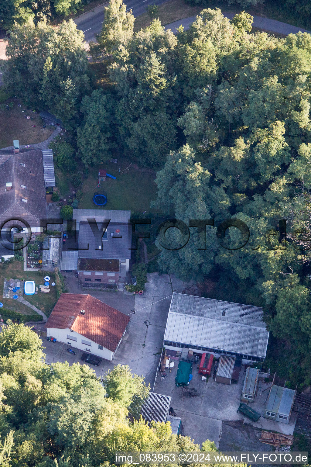 Image drone de Hohenwettersbacherstraße 38, « atelier ouvert pour les jeunes Karlsruhe » à la carrière à le quartier Grünwettersbach in Karlsruhe dans le département Bade-Wurtemberg, Allemagne