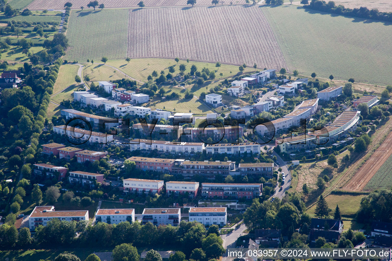 Vue oblique de Quartier Hohenwettersbach in Karlsruhe dans le département Bade-Wurtemberg, Allemagne