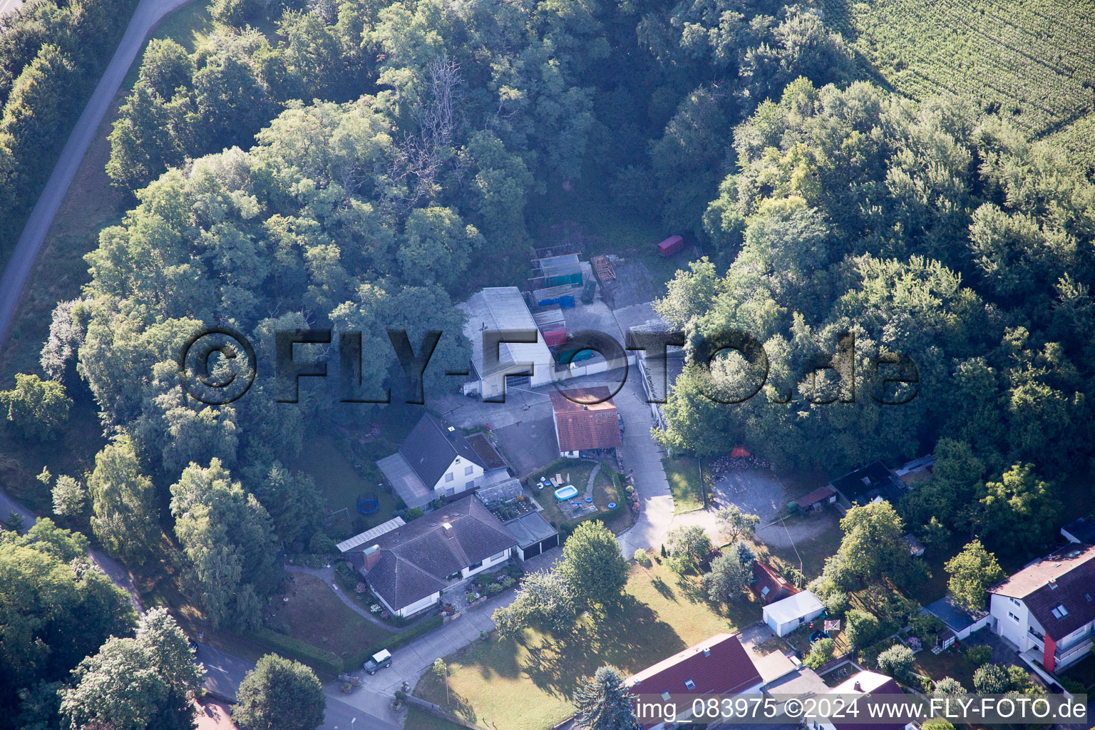 Image drone de Hohenwettersbacherstraße 38, « atelier ouvert pour les jeunes Karlsruhe » à la carrière à le quartier Grünwettersbach in Karlsruhe dans le département Bade-Wurtemberg, Allemagne