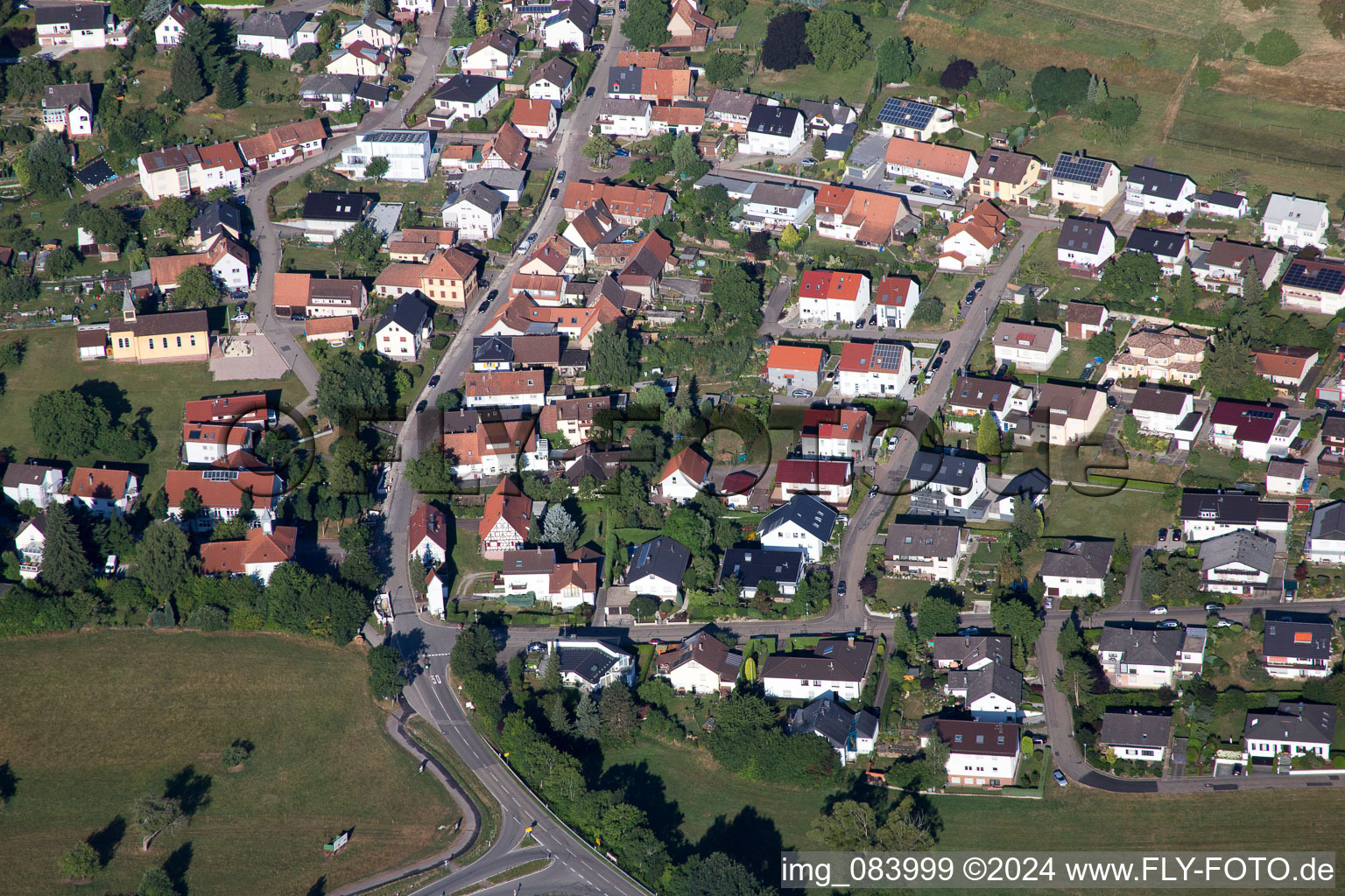 Vue oblique de Quartier Schluttenbach in Ettlingen dans le département Bade-Wurtemberg, Allemagne