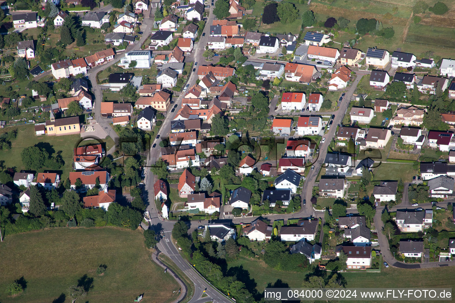 Quartier Schluttenbach in Ettlingen dans le département Bade-Wurtemberg, Allemagne d'en haut