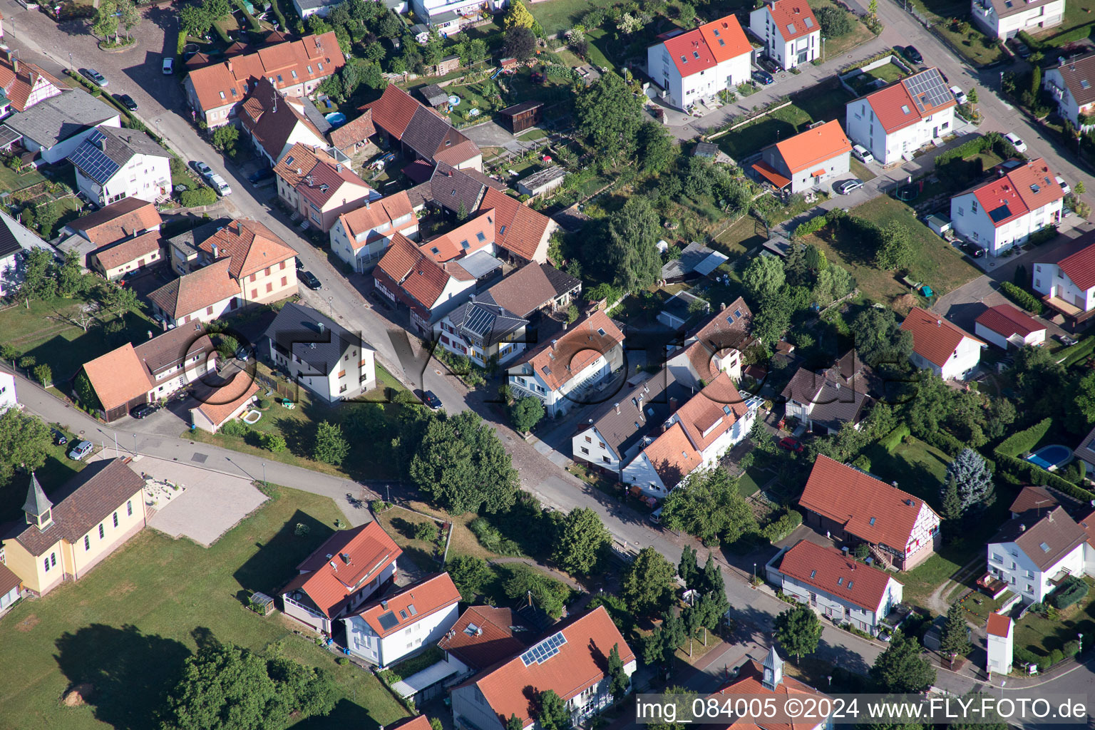 Quartier Schöllbronn in Ettlingen dans le département Bade-Wurtemberg, Allemagne vue d'en haut