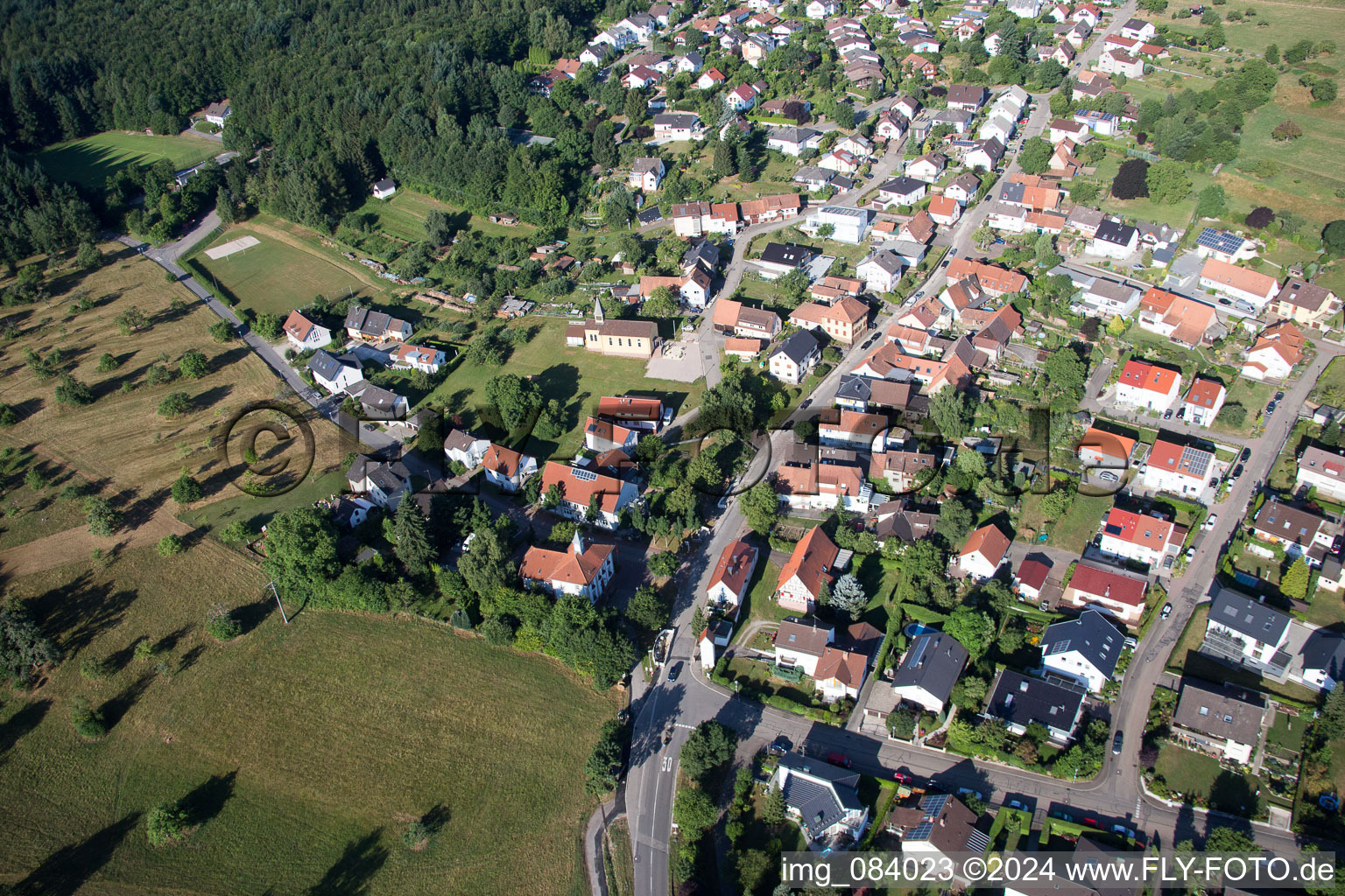 Vue oblique de Quartier Schluttenbach in Ettlingen dans le département Bade-Wurtemberg, Allemagne