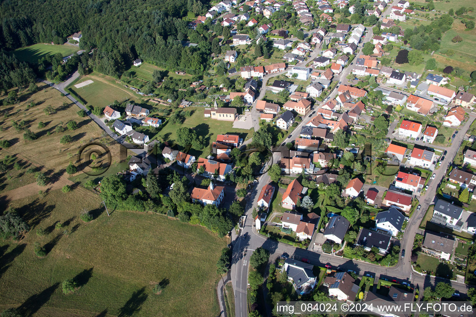 Quartier Schluttenbach in Ettlingen dans le département Bade-Wurtemberg, Allemagne d'en haut