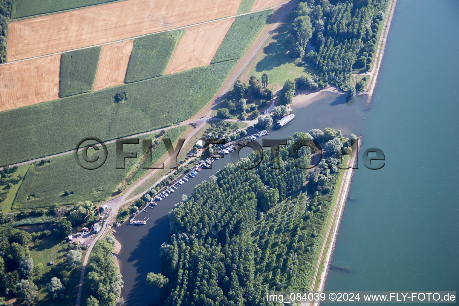 Photographie aérienne de Lautermouth à le quartier Neuburg in Neuburg am Rhein dans le département Rhénanie-Palatinat, Allemagne