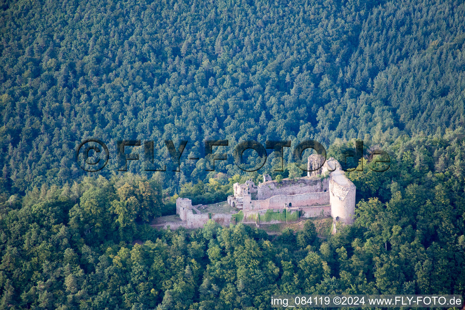 Vue aérienne de Château de Neuscharfeneck à Dernbach dans le département Rhénanie-Palatinat, Allemagne