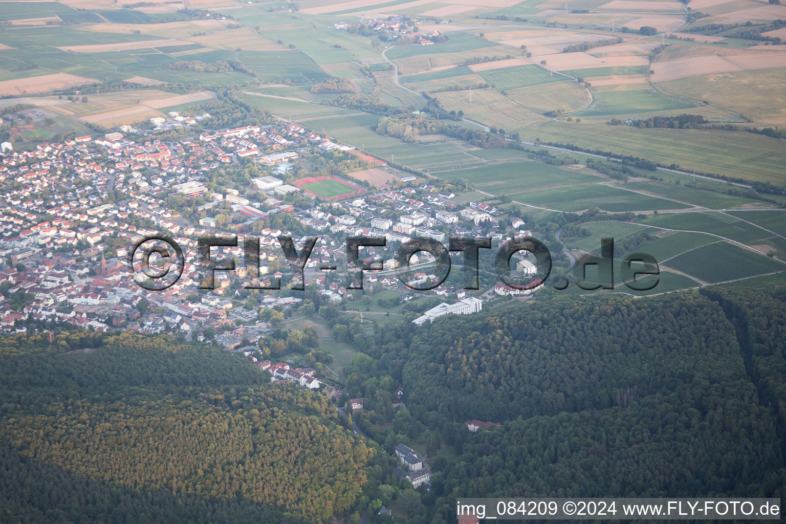 Bad Bergzabern dans le département Rhénanie-Palatinat, Allemagne du point de vue du drone