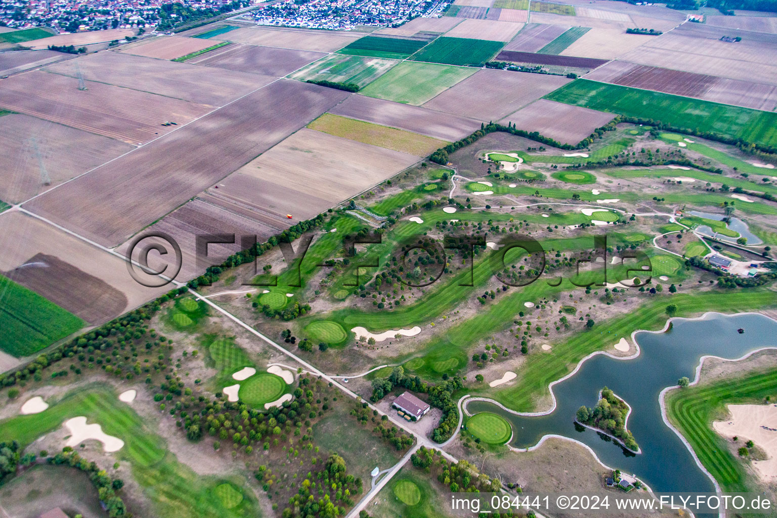 Superficie du parcours de golf Golfpark Biblis-Wattenheim *****GOLF absolu en Wattenheim à le quartier Wattenheim in Biblis dans le département Hesse, Allemagne d'en haut