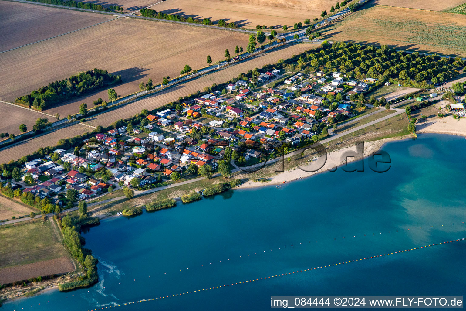 Vue aérienne de École de surf Biblis à Riedsee à Biblis dans le département Hesse, Allemagne