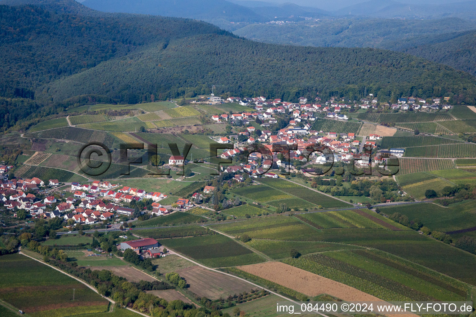 Vue oblique de Quartier Gleiszellen in Gleiszellen-Gleishorbach dans le département Rhénanie-Palatinat, Allemagne