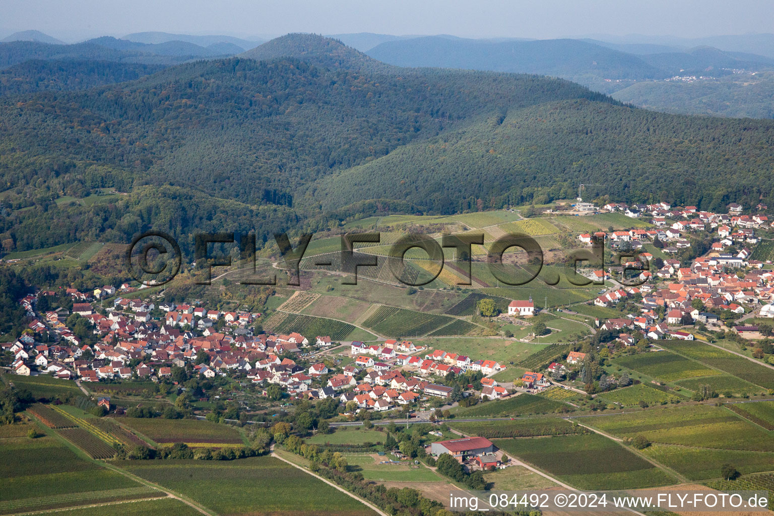 Vue oblique de Quartier Gleishorbach in Gleiszellen-Gleishorbach dans le département Rhénanie-Palatinat, Allemagne