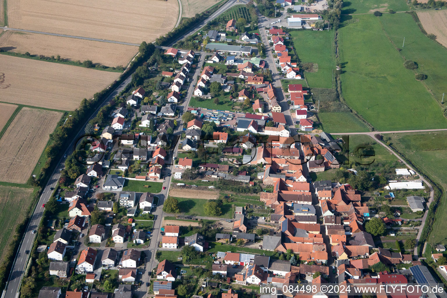 Quartier Kapellen in Kapellen-Drusweiler dans le département Rhénanie-Palatinat, Allemagne vu d'un drone