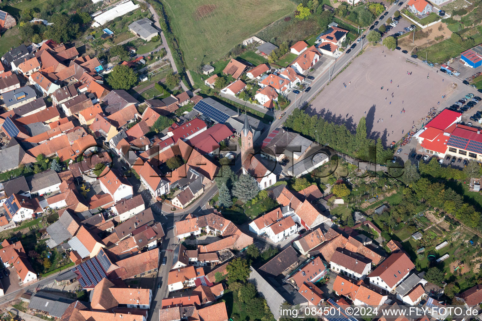 Vue oblique de Quartier Kapellen in Kapellen-Drusweiler dans le département Rhénanie-Palatinat, Allemagne