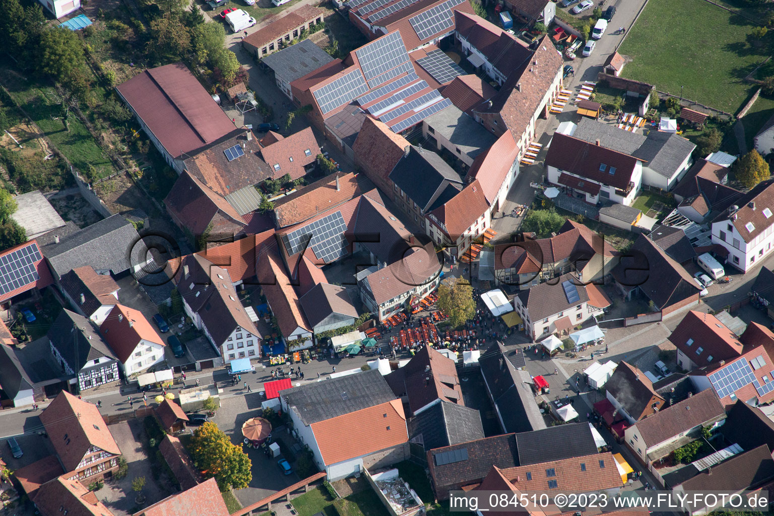 Vue oblique de Dierbach dans le département Rhénanie-Palatinat, Allemagne