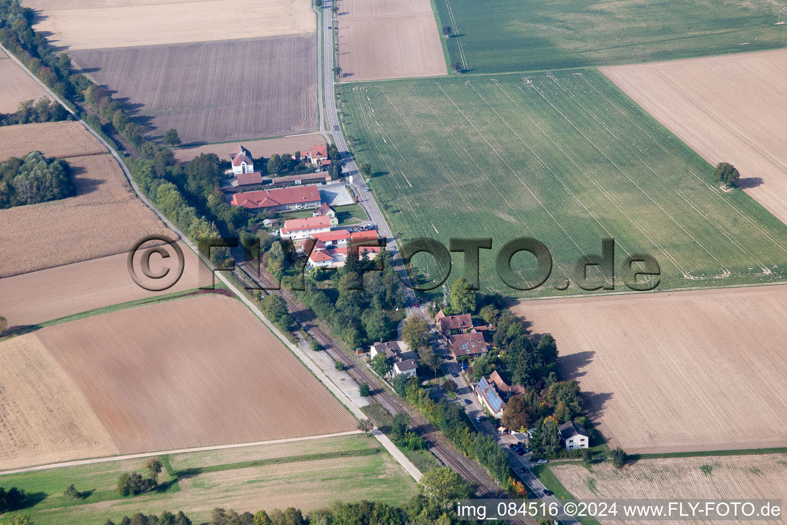 Quartier Schaidt in Wörth am Rhein dans le département Rhénanie-Palatinat, Allemagne depuis l'avion