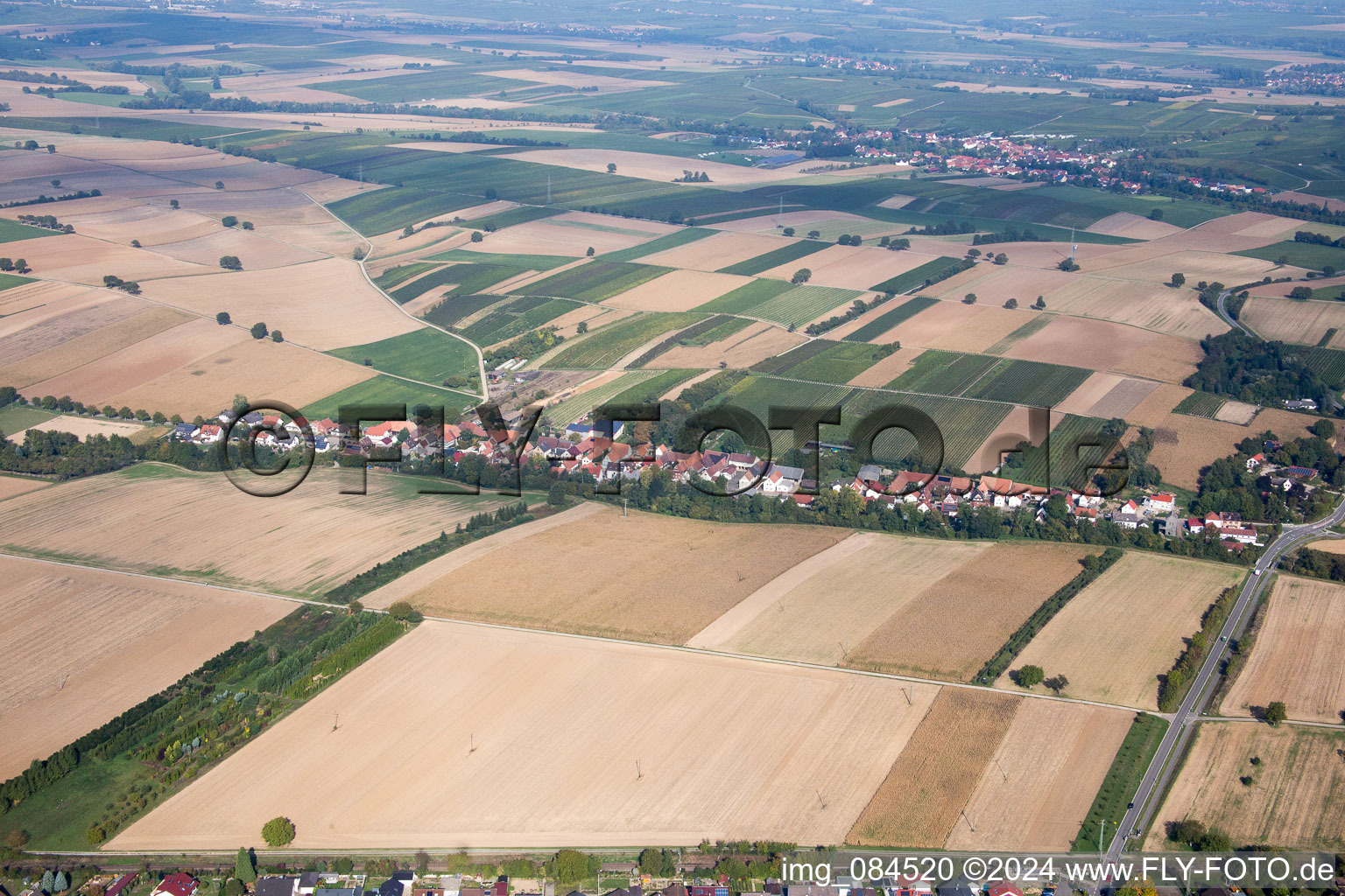 Enregistrement par drone de Vollmersweiler dans le département Rhénanie-Palatinat, Allemagne