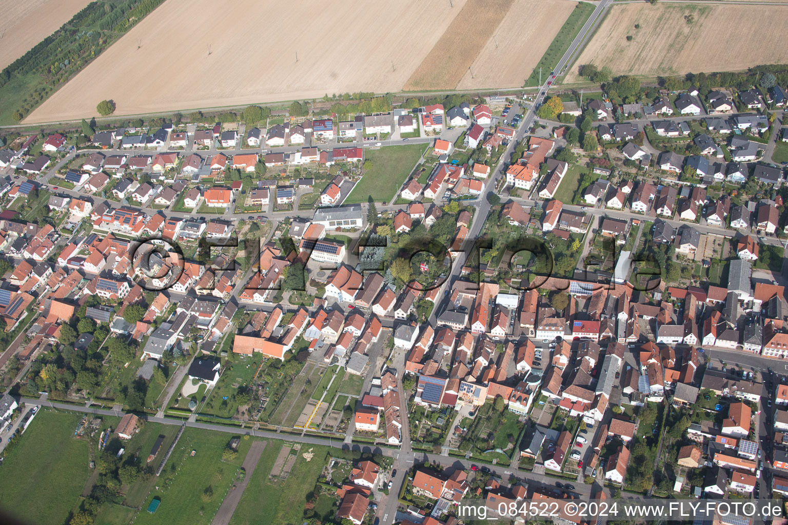 Quartier Schaidt in Wörth am Rhein dans le département Rhénanie-Palatinat, Allemagne vue du ciel