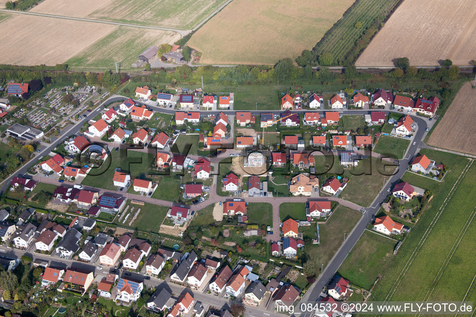 Quartier Schaidt in Wörth am Rhein dans le département Rhénanie-Palatinat, Allemagne vu d'un drone