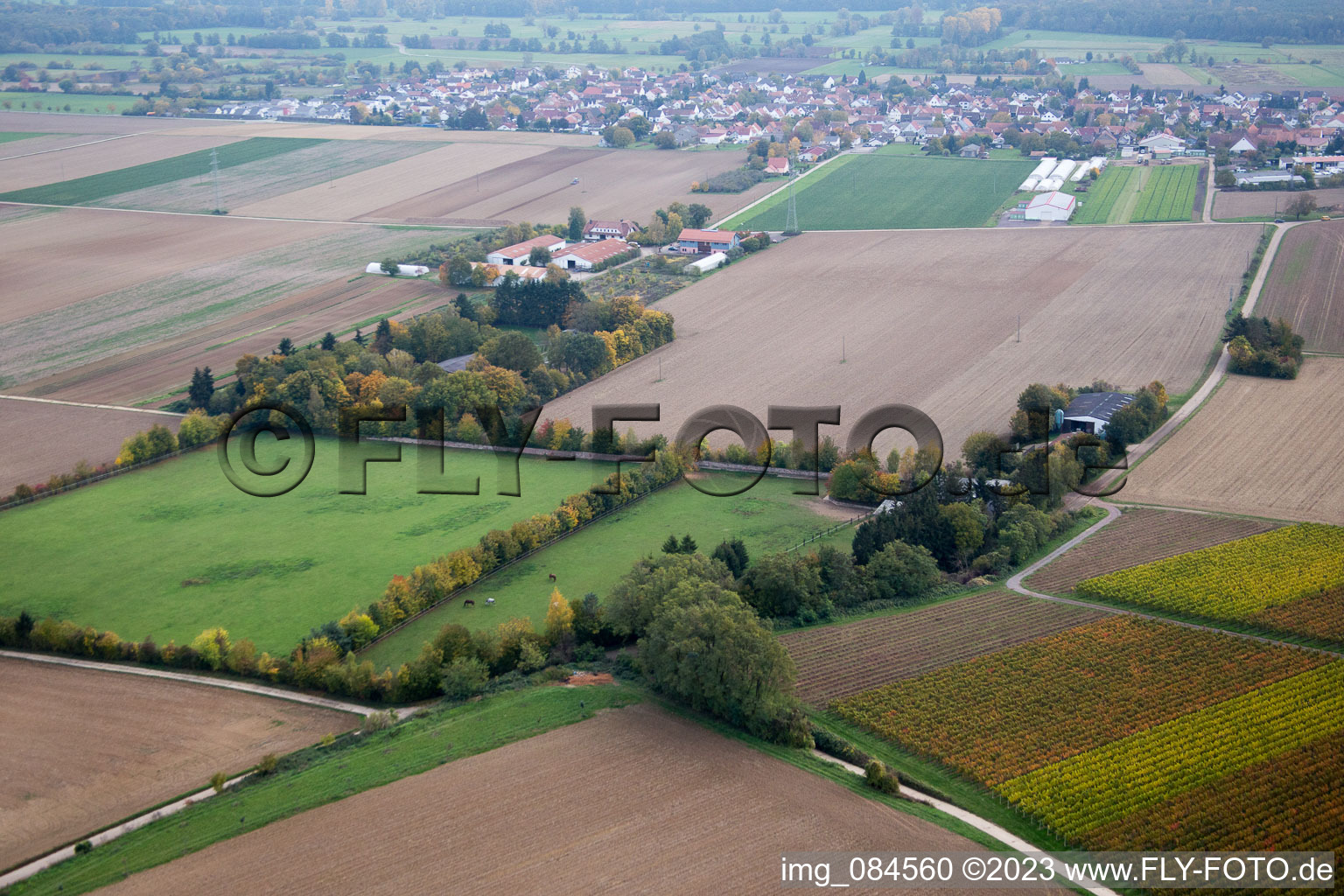 Image drone de Minfeld dans le département Rhénanie-Palatinat, Allemagne