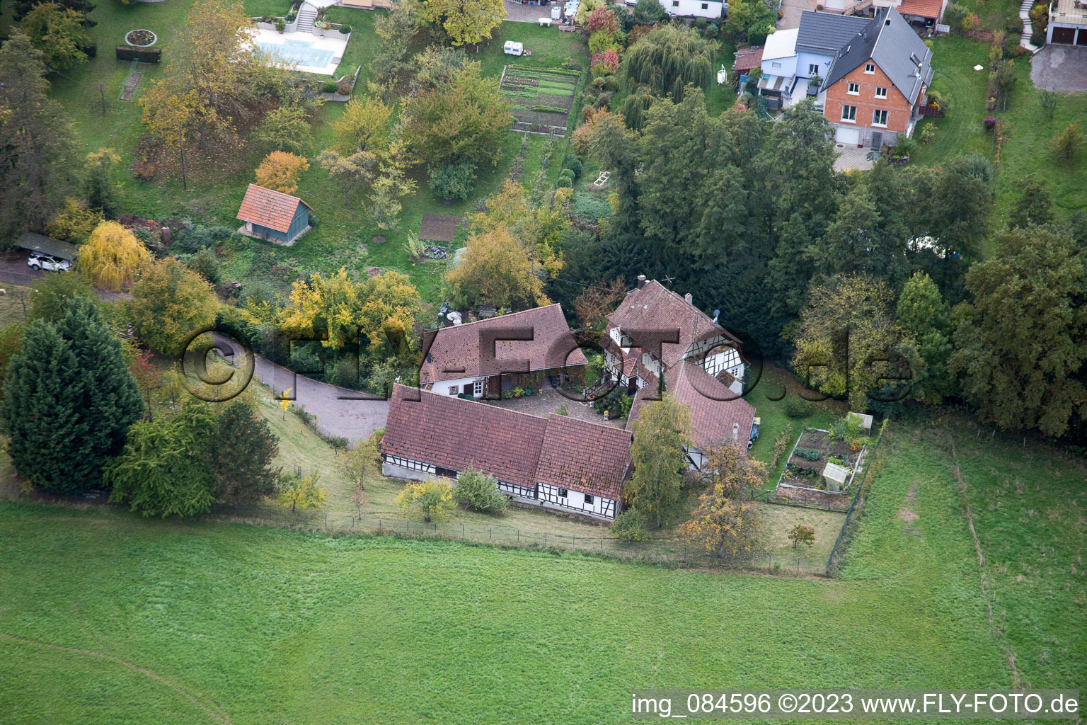 Photographie aérienne de Oberhoffen-lès-Wissembourg dans le département Bas Rhin, France