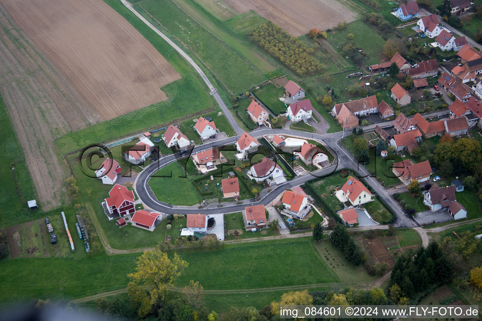 Cleebourg dans le département Bas Rhin, France depuis l'avion