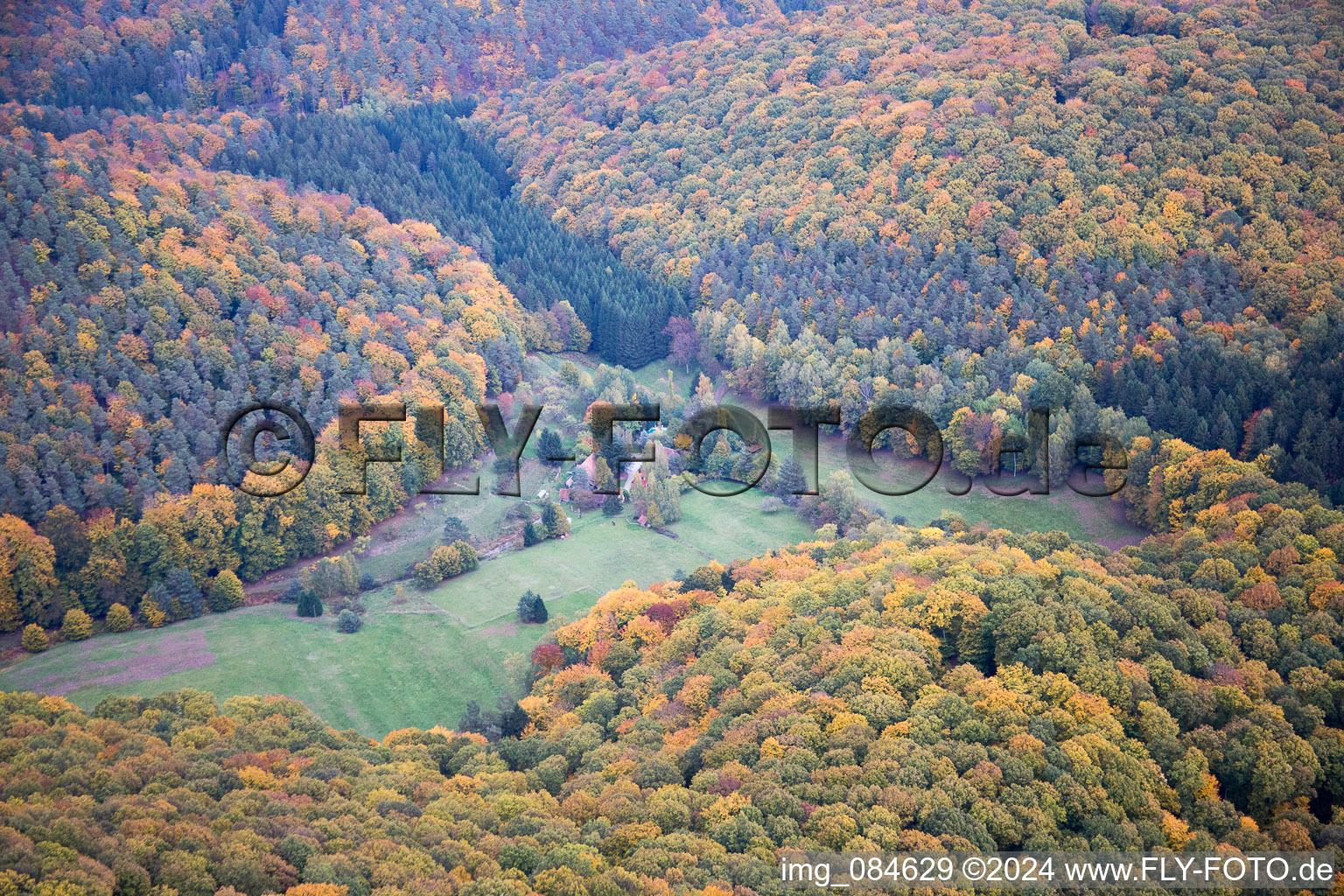 Vue oblique de Windstein dans le département Bas Rhin, France