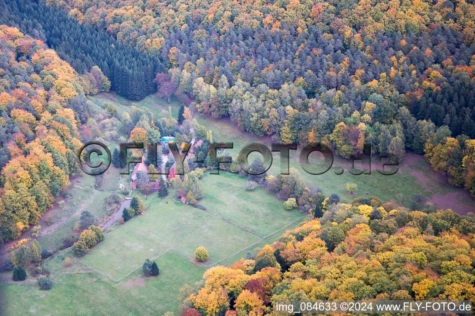 Windstein dans le département Bas Rhin, France d'en haut