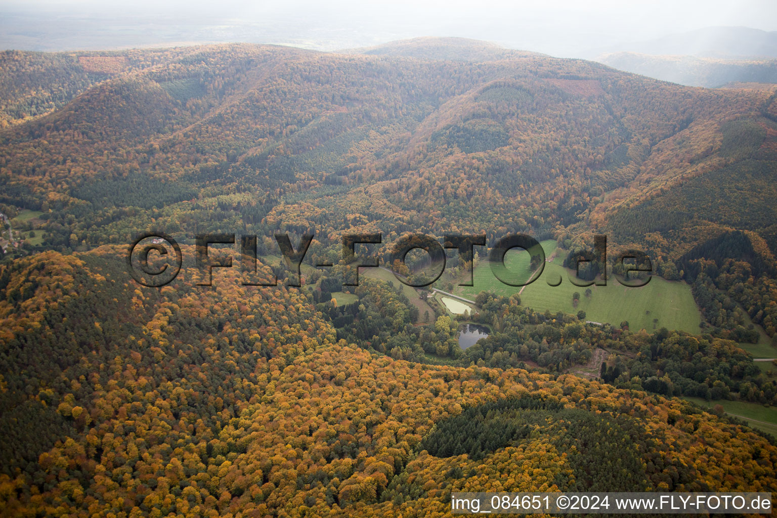 Vue aérienne de Dambach dans le département Bas Rhin, France