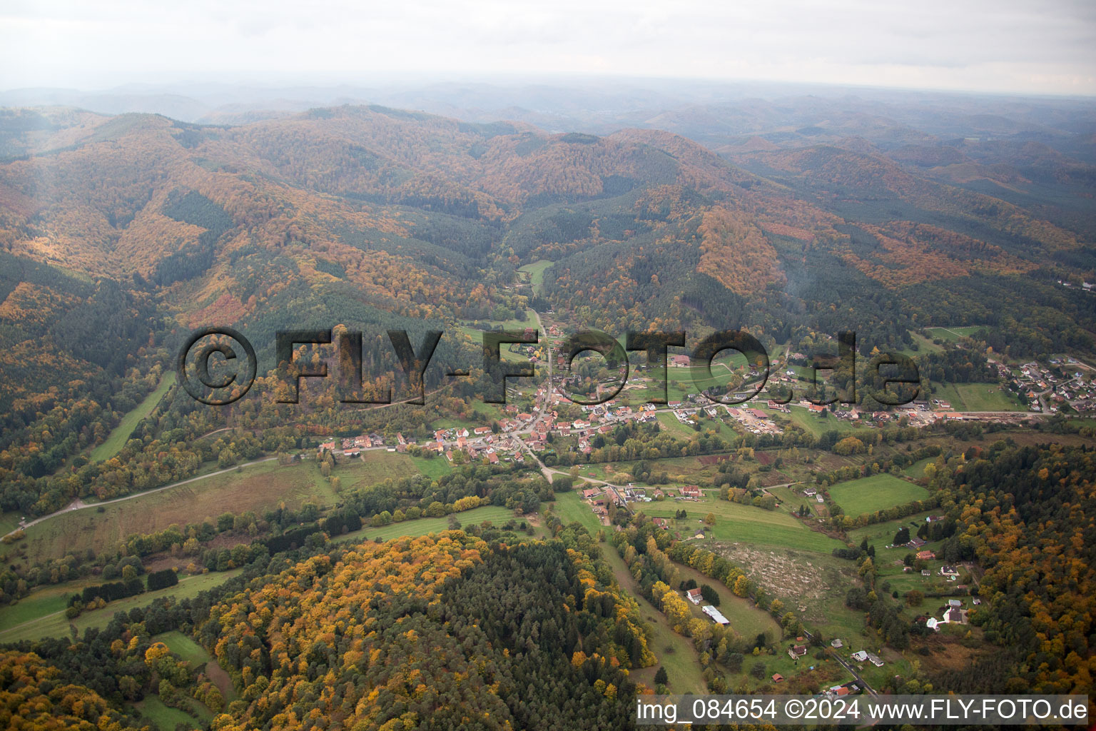 Vue oblique de Dambach dans le département Bas Rhin, France