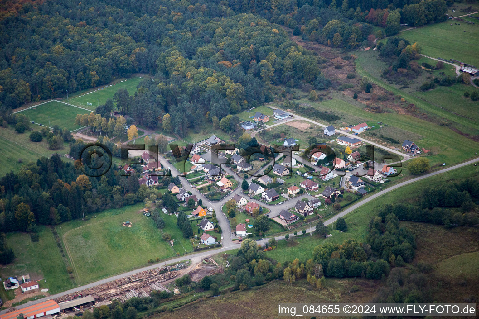 Dambach dans le département Bas Rhin, France d'en haut