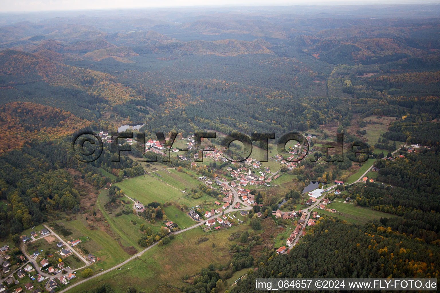 Dambach dans le département Bas Rhin, France vue d'en haut