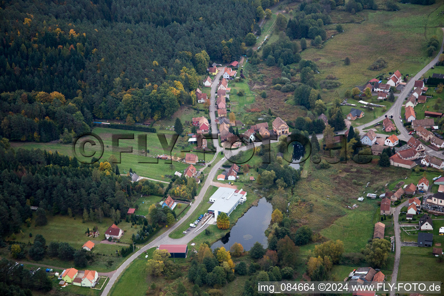 Enregistrement par drone de Dambach dans le département Bas Rhin, France