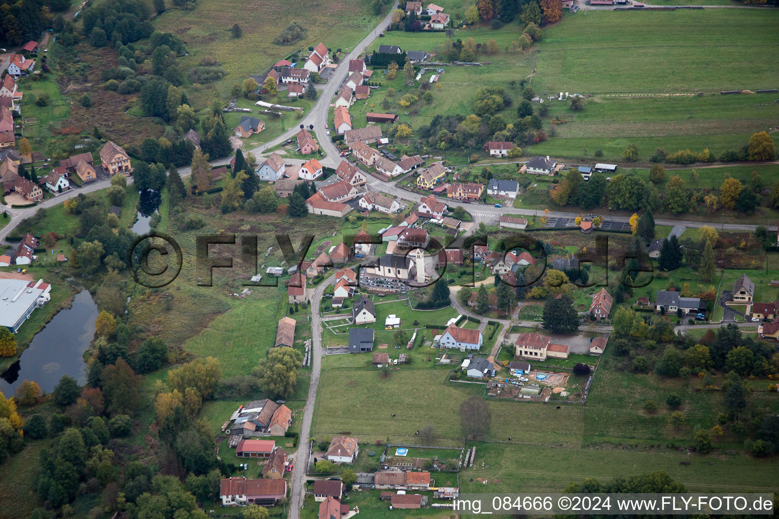 Image drone de Dambach dans le département Bas Rhin, France